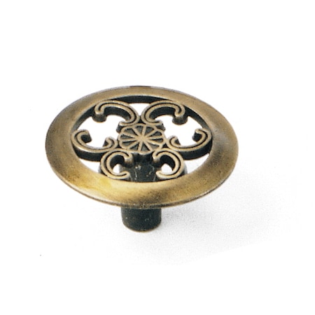 Laurey 1 1/2" Classic Traditions Filigree Knob, Antique Brass 79005